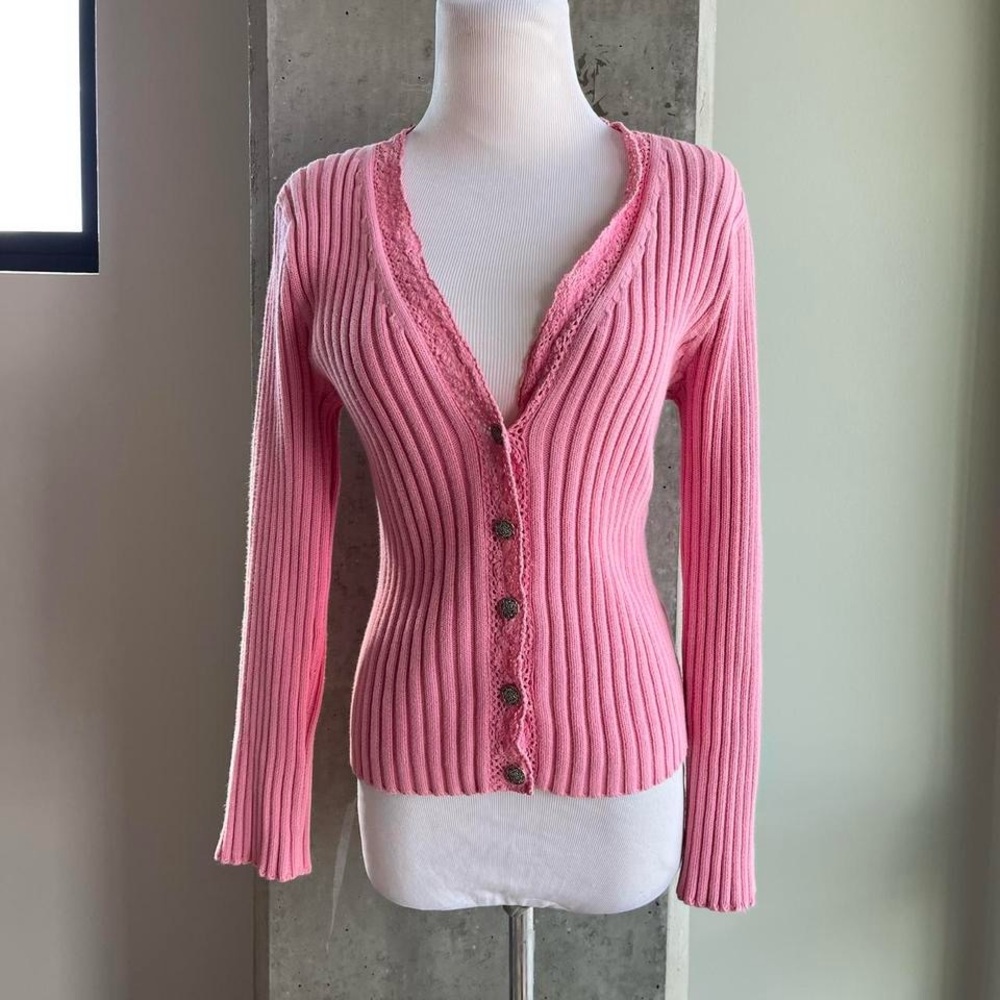 Pink Ribbed Women's Sweater